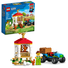 LEGO City Chicken Henhouse 60344 coop opens for imaginative farm play.