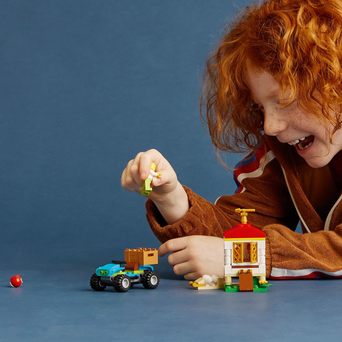 LEGO City City Farmer minifigure joins the play as a helpful helper.