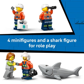 LEGO City Coast Guard rescue capsule open for interior exploration.