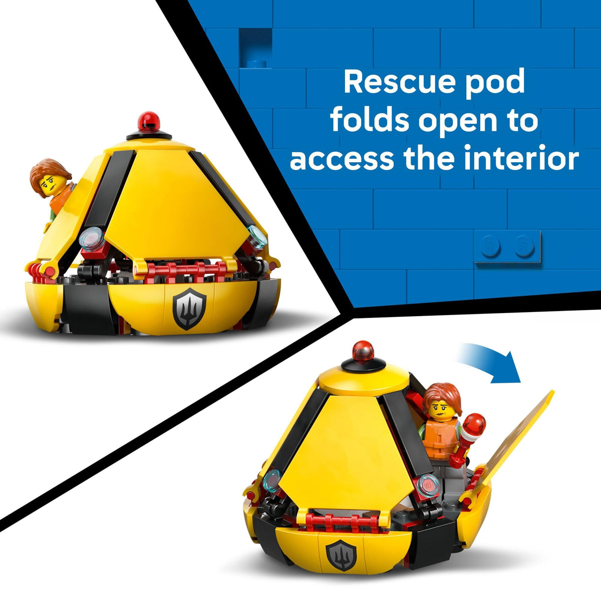 LEGO City Coast Guard shark figure enhances ocean rescue storytelling.