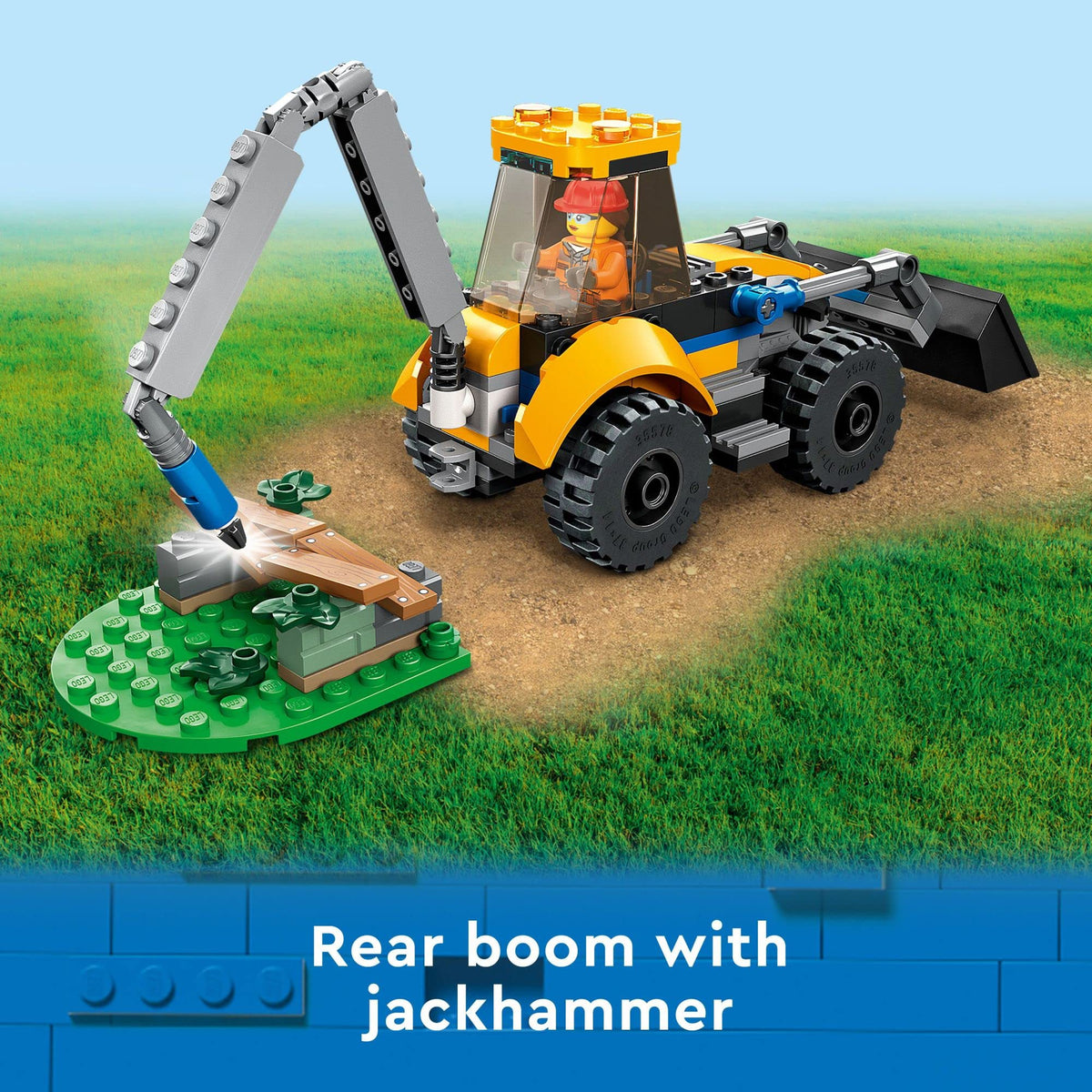 LEGO City Construction Digger minifigures bring park crew stories into playtime.