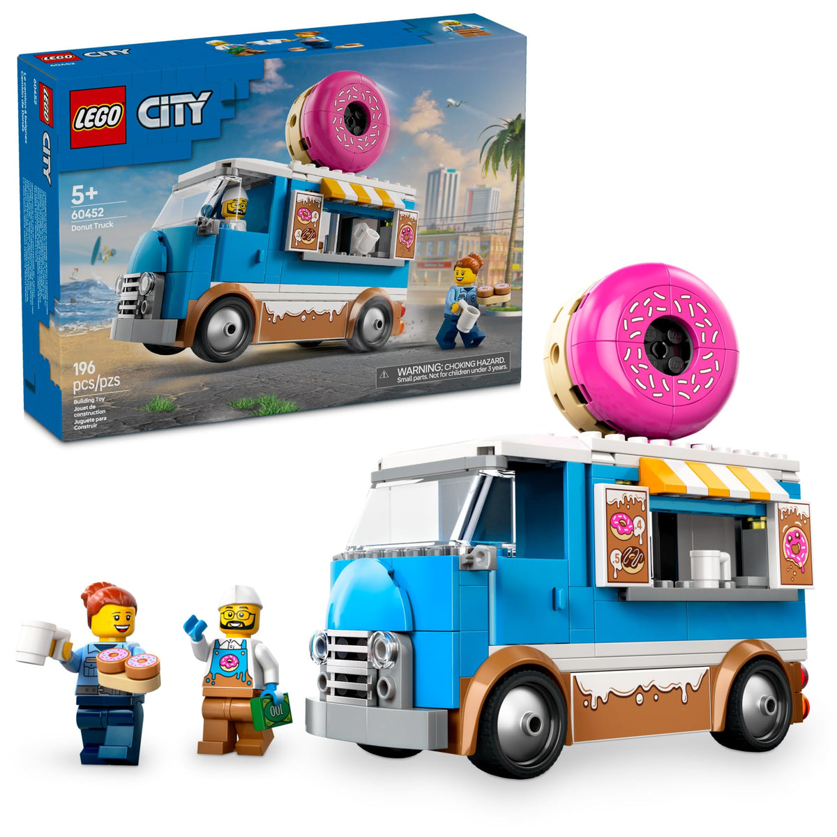 LEGO City Donut Truck service window for pretend play and snack-time creativity.