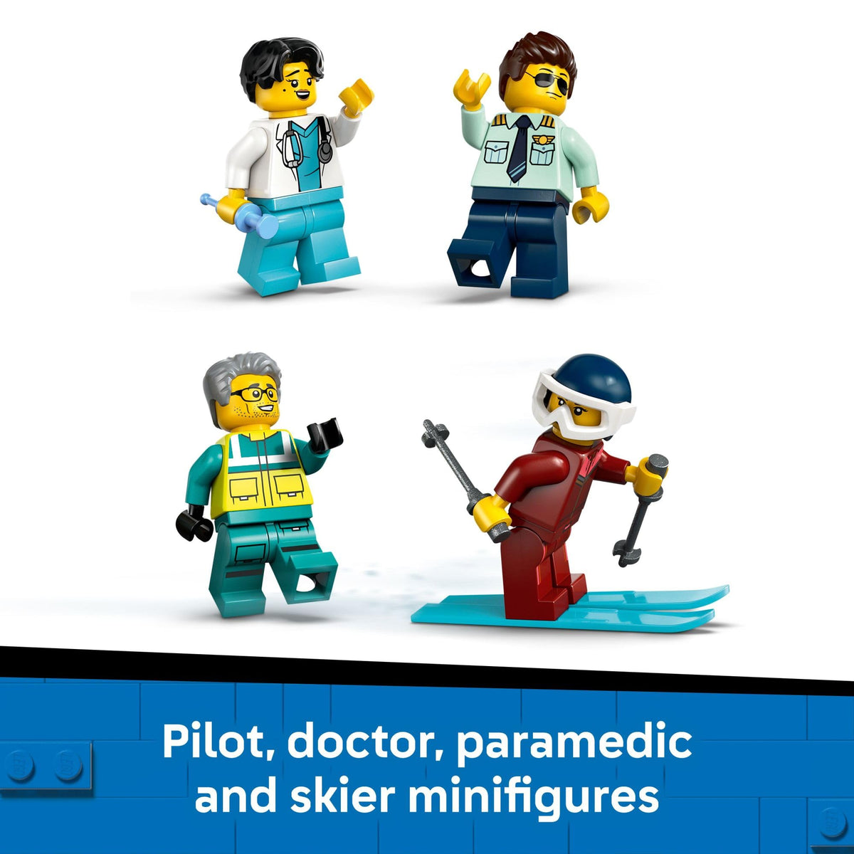 LEGO City Emergency Air Ambulance airport scene with wind sock backdrop