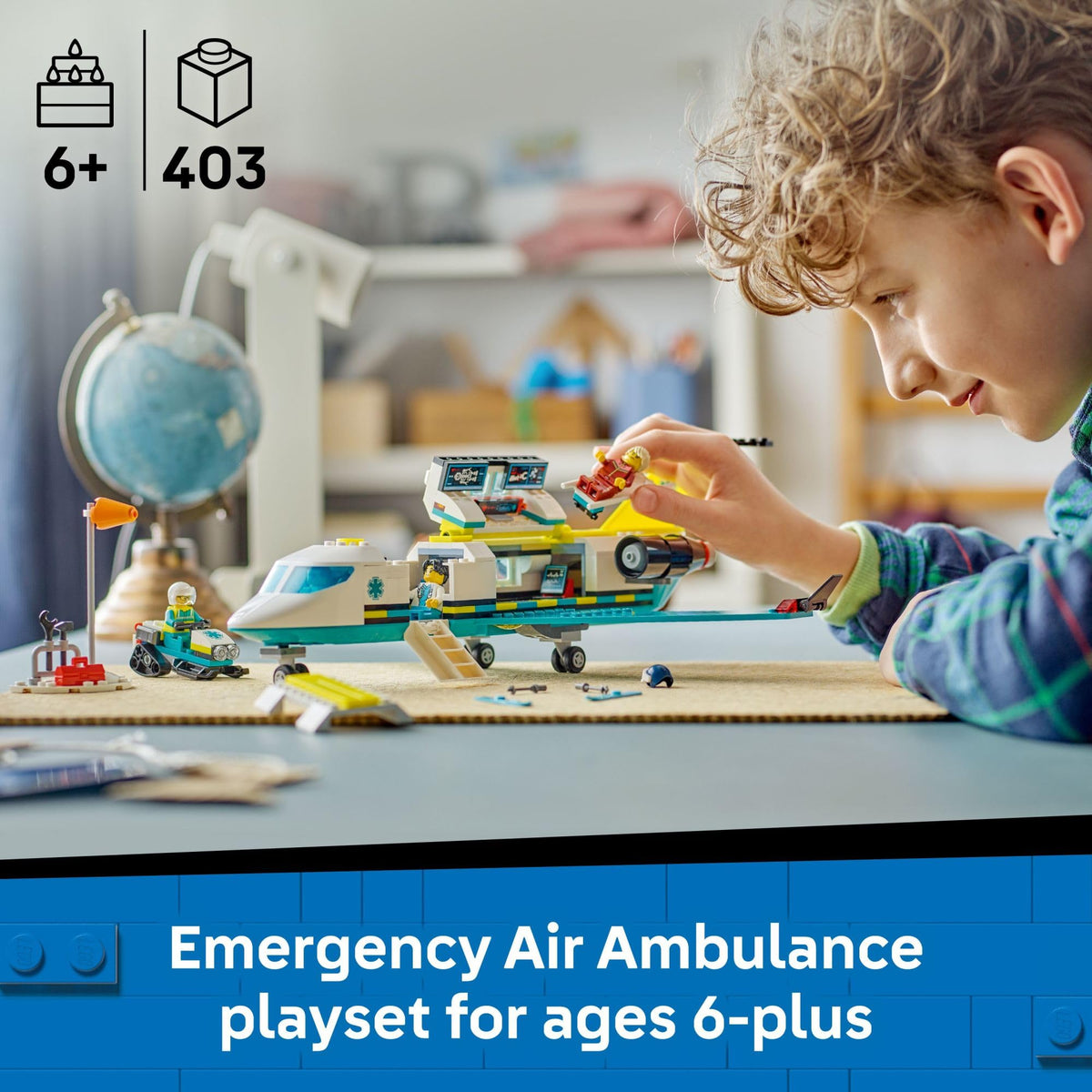 LEGO City Emergency Air Ambulance boarding stairs for easy patient loading