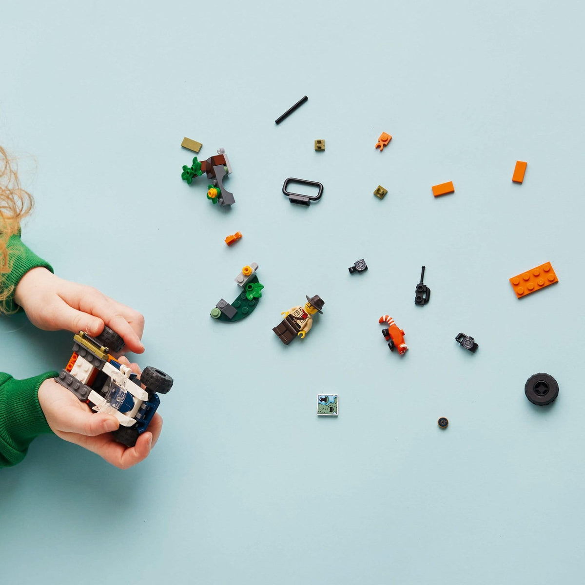 LEGO City explorer minifigure with gear for pretend expeditions