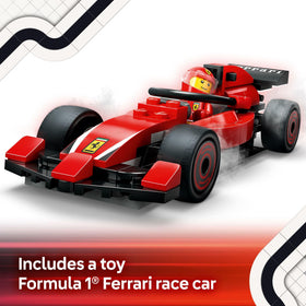 LEGO City F1 Ferrari car build inspires creative engineering playtime.