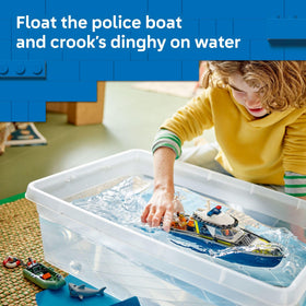 LEGO City harbor scene enhances water play, ideal for bath time