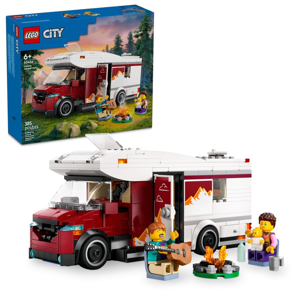 LEGO City Holiday Adventure Camper Van interior with kitchen and bunks for cozy storytelling.