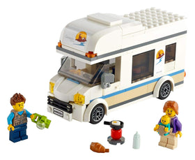 LEGO City Holiday Camper Van opening side panel enables easy interior access.