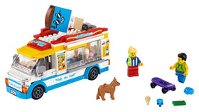 LEGO City Ice Cream Van dog figure enhances neighborhood pretend-play scenes.