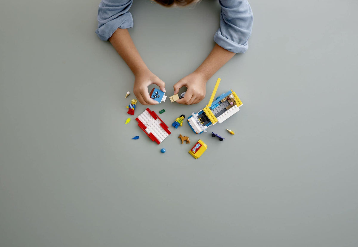 LEGO City Ice Cream Van driver's area with removable roof for hands-on building.