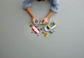 LEGO City Ice Cream Van driver's area with removable roof for hands-on building.