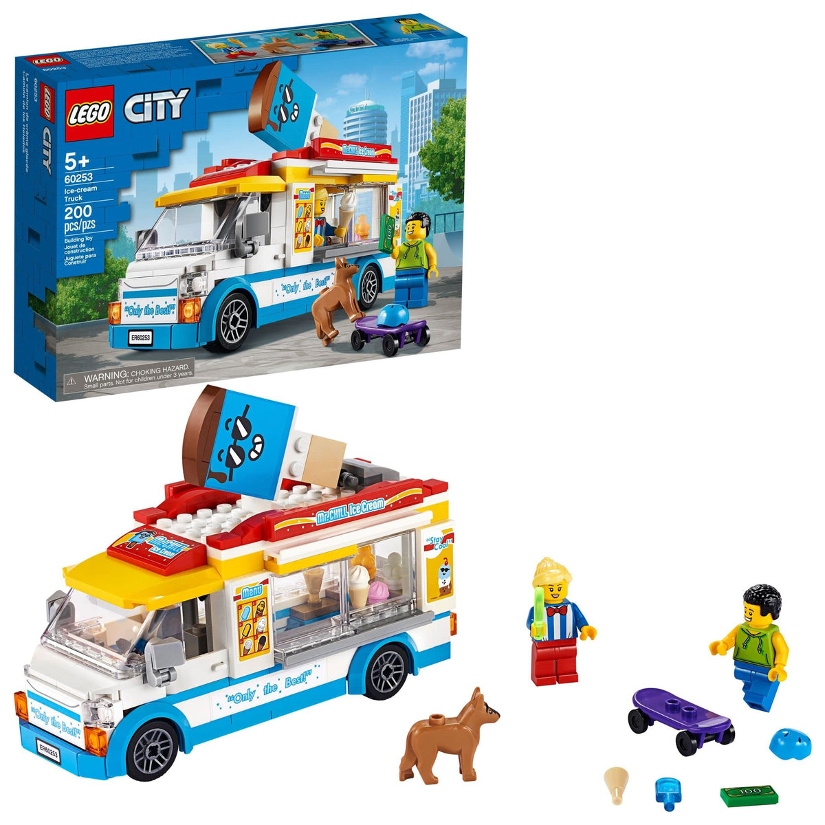 LEGO City Ice Cream Van exterior in bright colors for imaginative play.