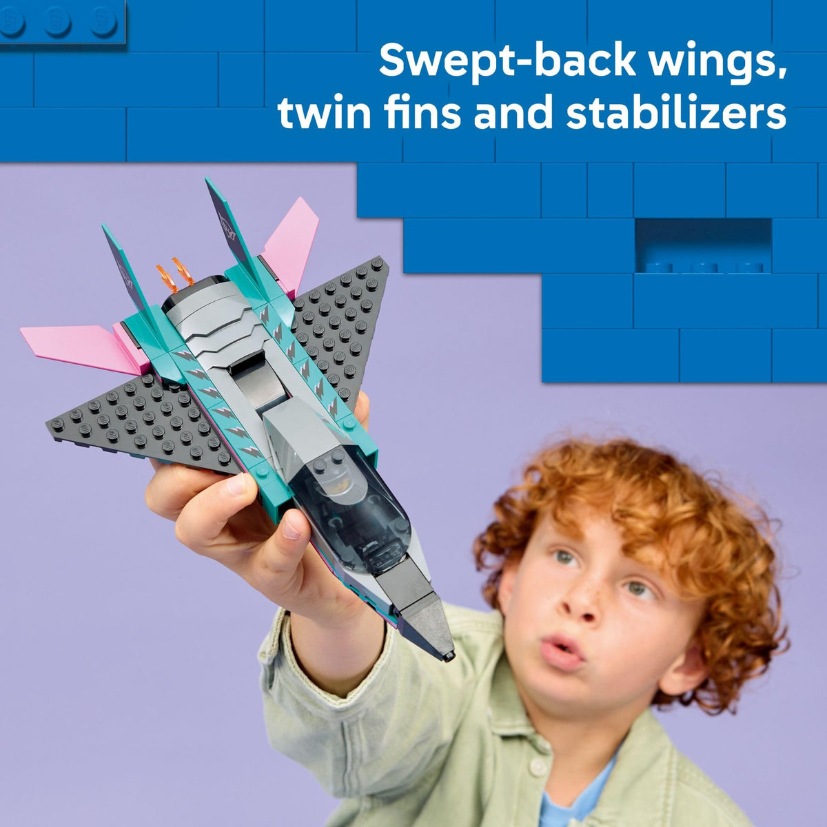 LEGO City Jet vs Car 60489 minifigures: pilot and driver for race stories.