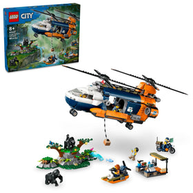 LEGO City Jungle Explorer Helicopter at Base Camp overview for imaginative play