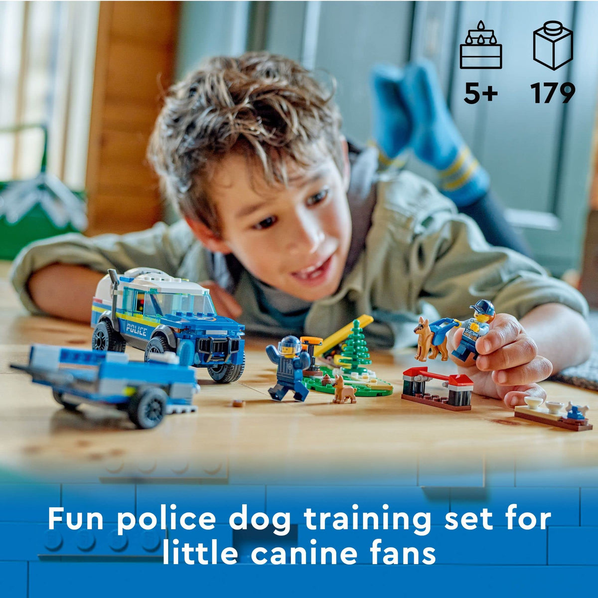 LEGO City 60369 dog-training-setup offers interactive puppy training scenarios