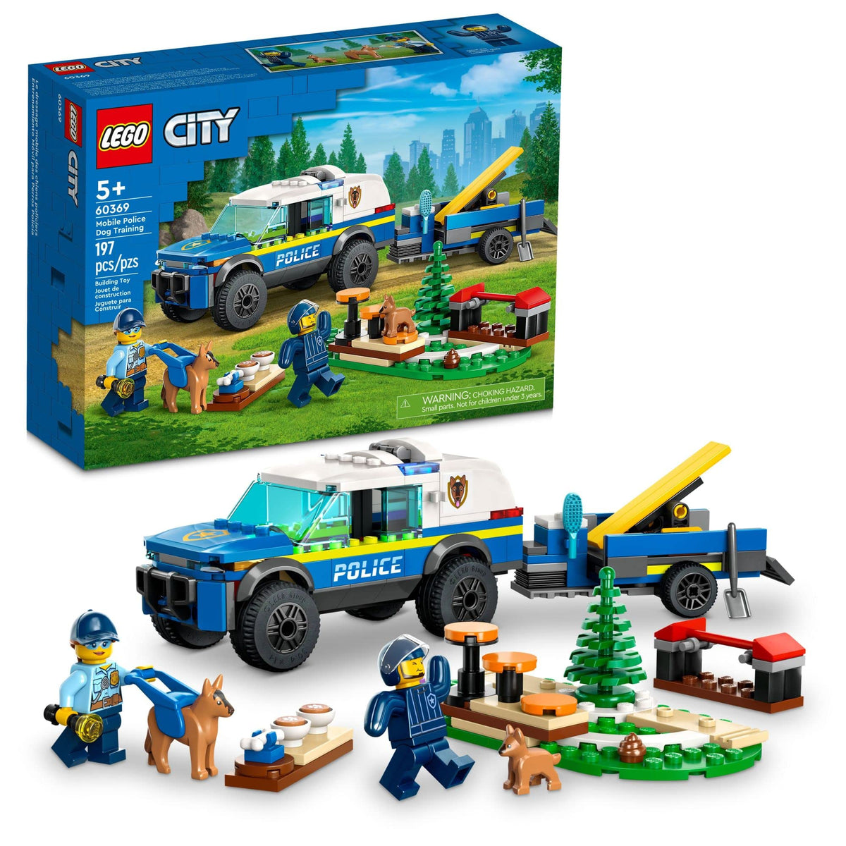 LEGO City Mobile Police Dog Training 60369 SUV and trailer enable dynamic role-play