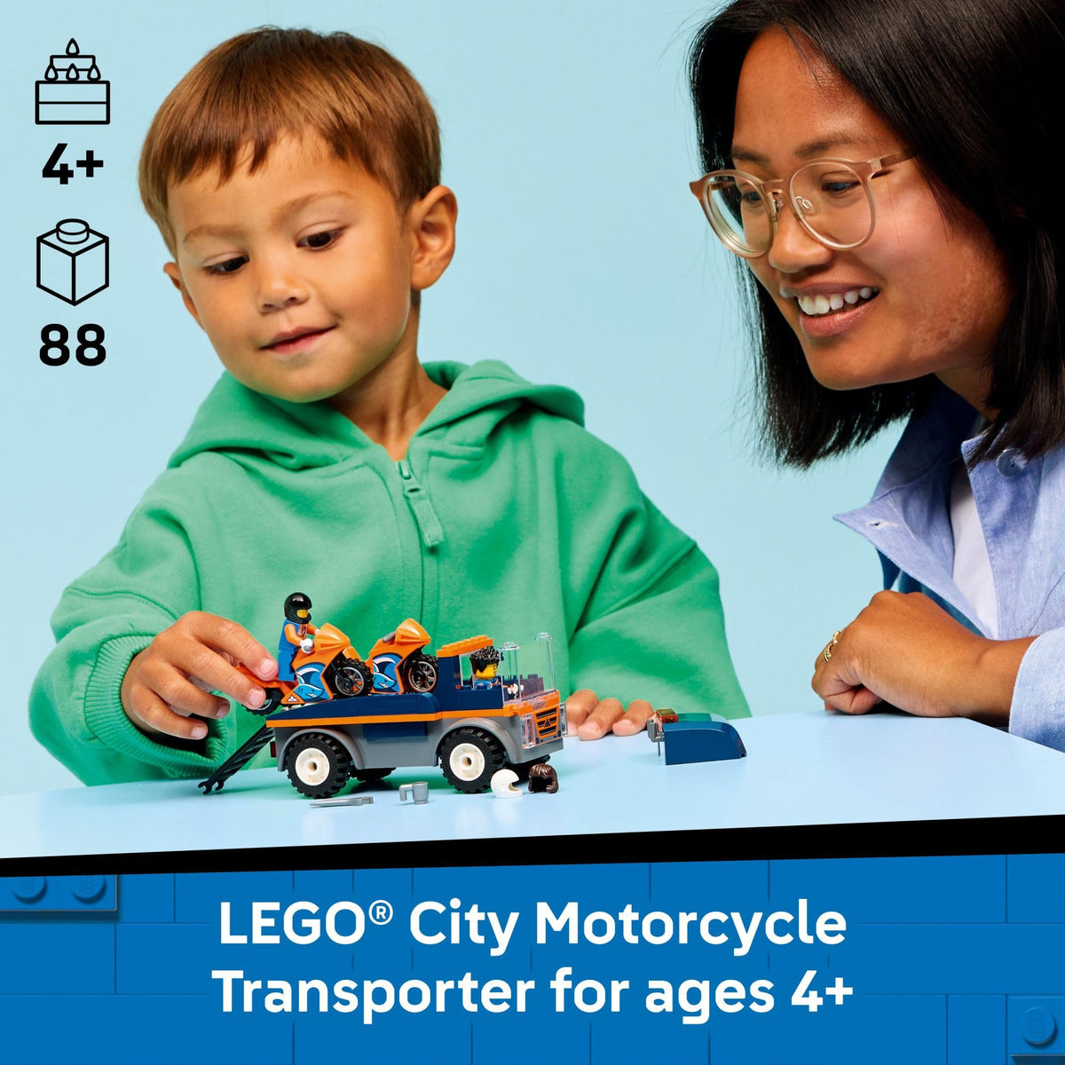 LEGO City two motorcycles ready for fast-paced pretend races