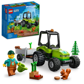 LEGO City Park Tractor 60390 with trailer ready for off-road play and exploration