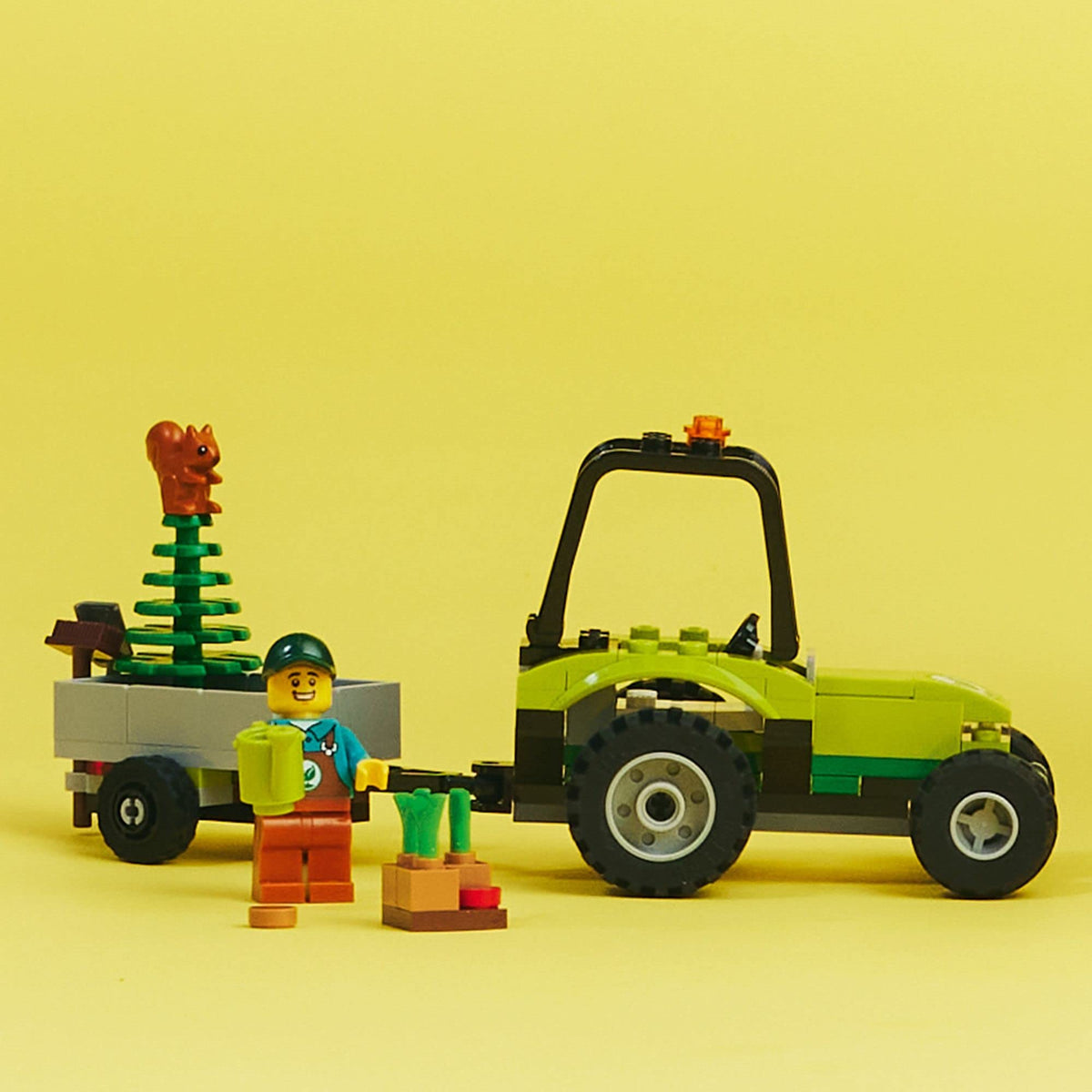 LEGO City Park Tractor 60390 gardening tools for planting activities