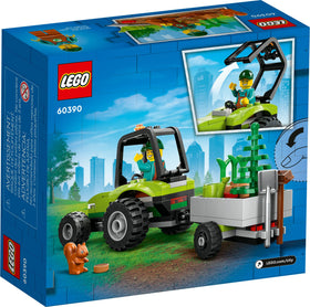 LEGO City Park Tractor 60390 trailer loaded with planting supplies for transport
