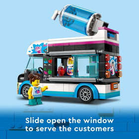 LEGO City Penguin Slushy Van penguin-suited vendor minifigure with cups boosts storytelling fun