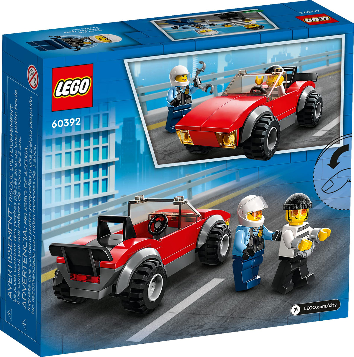 LEGO City Police Bike Chase handcuffs for authentic arrest moments