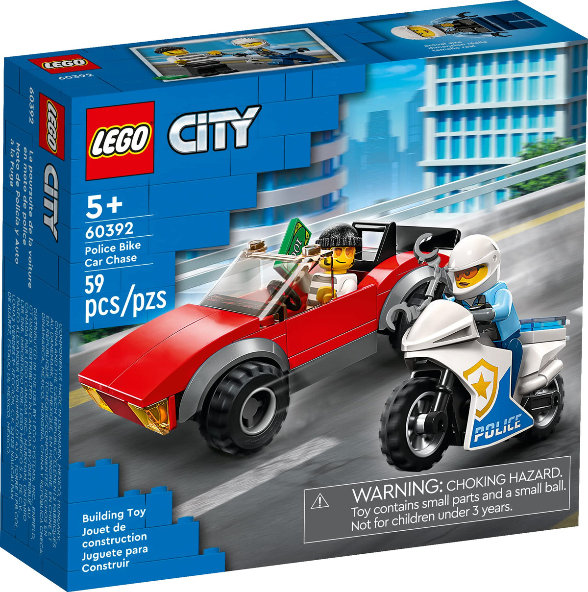 LEGO City Police Bike Chase officer minifigure inspires heroic role-play