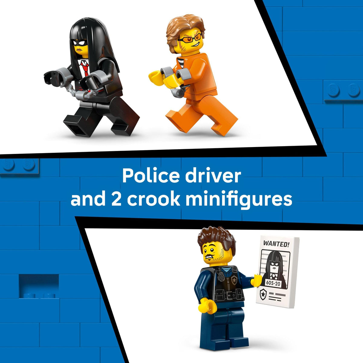 LEGO City Police Prisoner Transport Van getaway motorcycle included for escapes