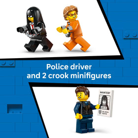 LEGO City Police Prisoner Transport Van getaway motorcycle included for escapes