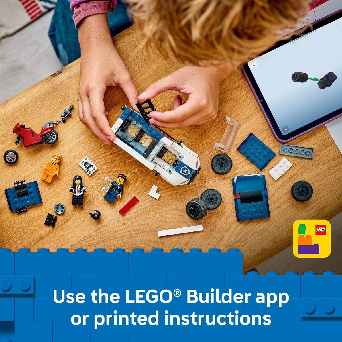 LEGO City Police Prisoner Transport Van minifigs included for storytelling