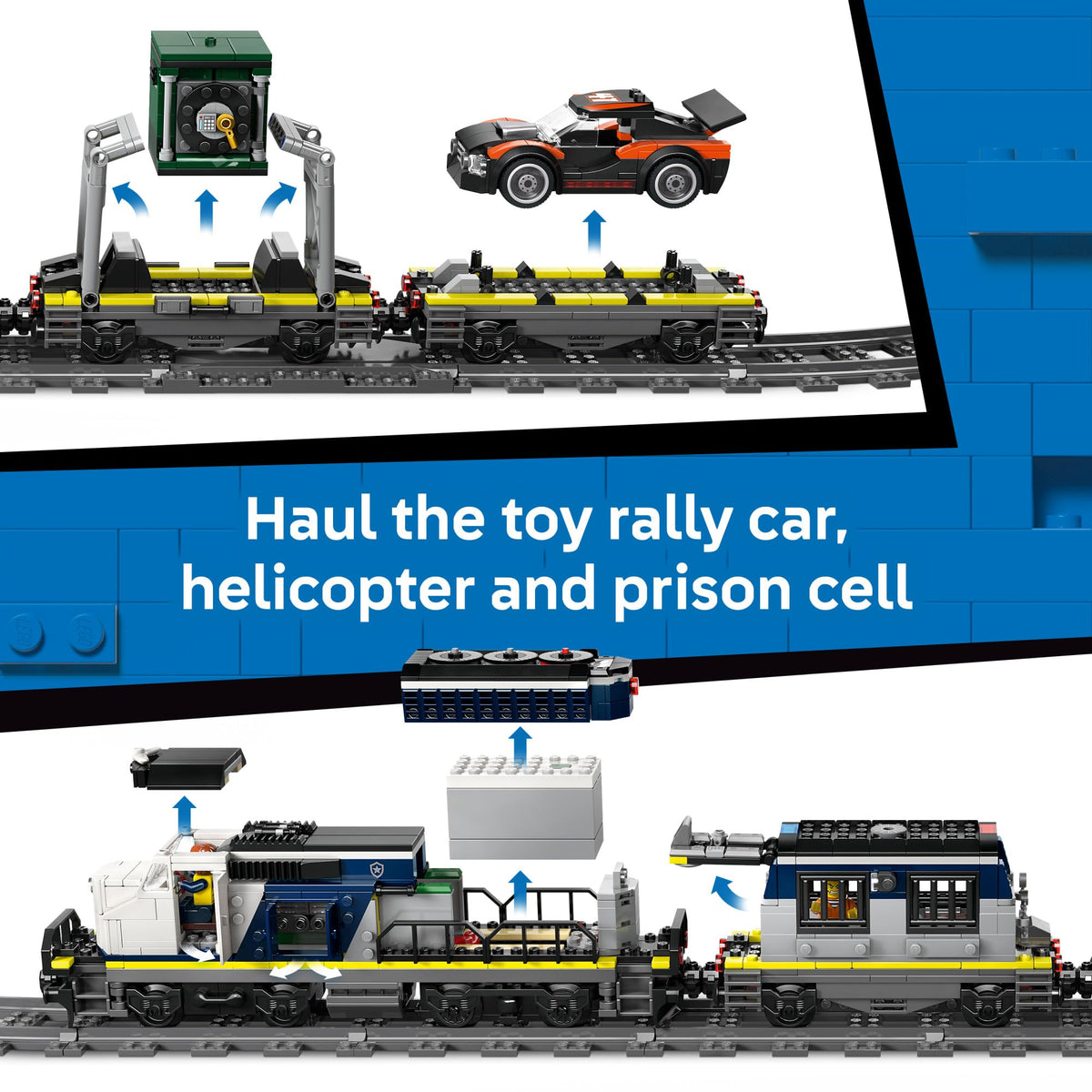 LEGO City Police Train Heist helicopter grabber for dramatic extraction scenes