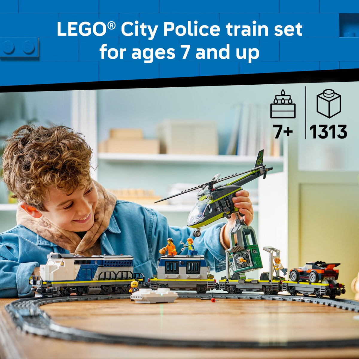 LEGO City Police Train Heist prison cell with minifigures for jailbreak scenes