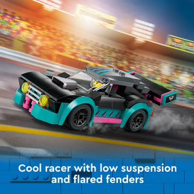LEGO City race driver minifigure ready for storytelling behind the wheel.