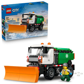 LEGO City Snowplow 60490 front plow in action for winter cleanup play