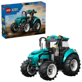 LEGO City Tractor teal front view for imaginative farm play.
