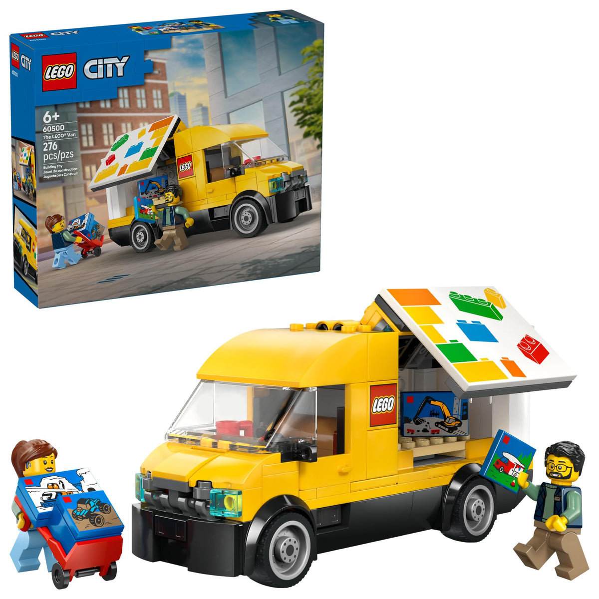 LEGO City The Van with opening doors and cargo area for pretend deliveries.