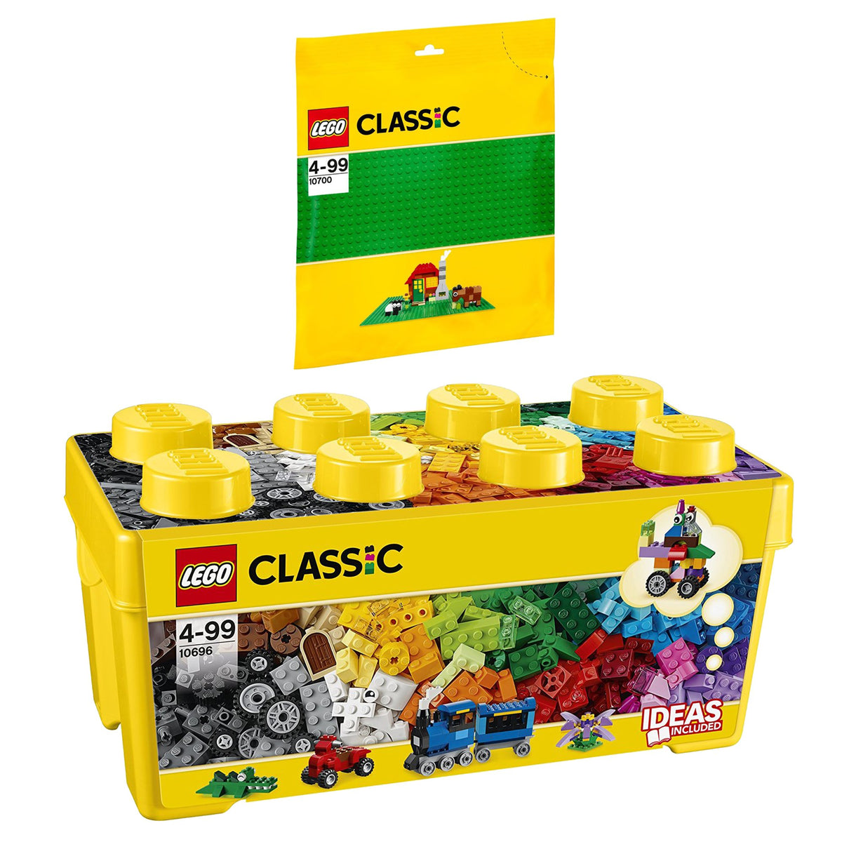 LEGO Classic blocks box with colorful bricks for creative open-ended play.