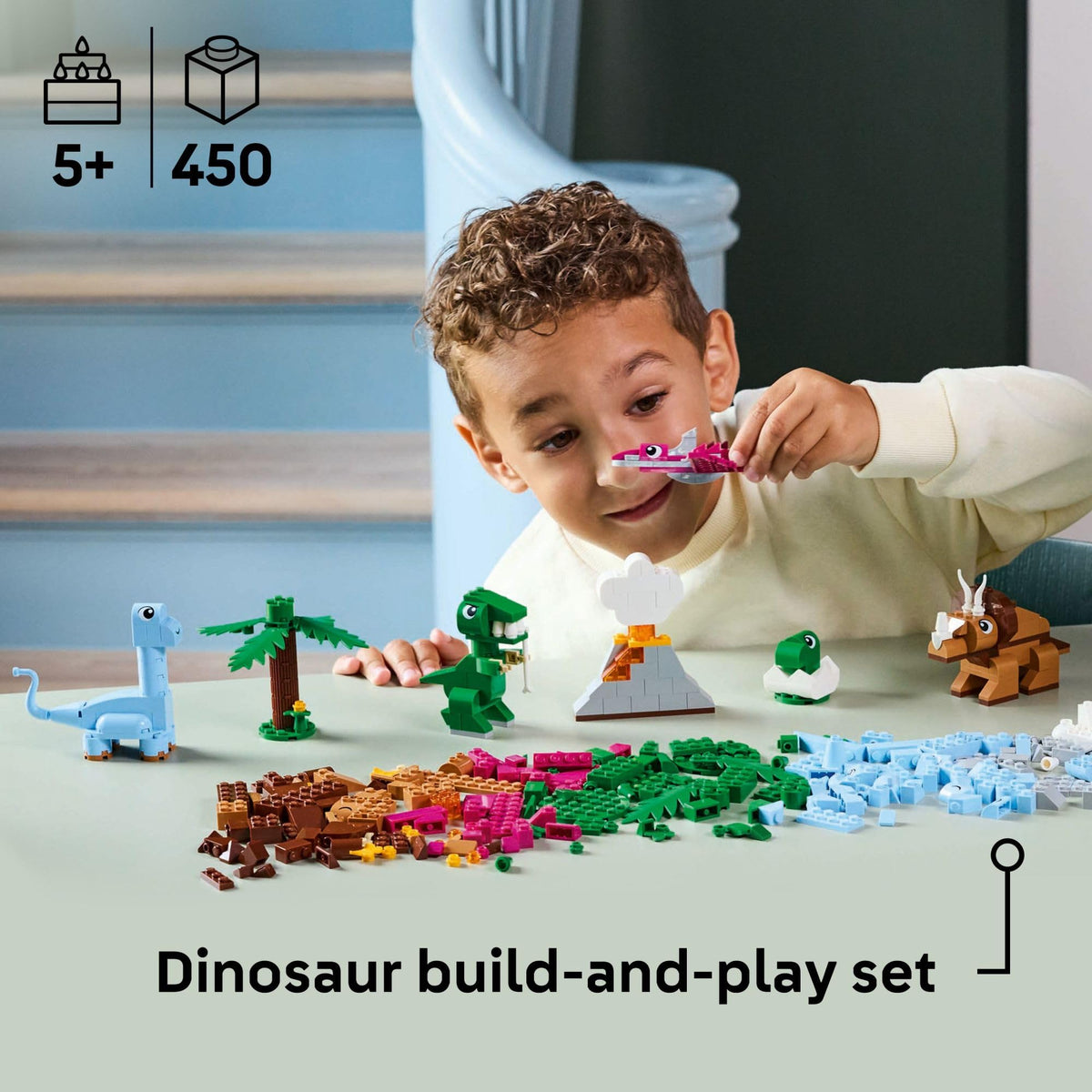 LEGO Classic Creative Dinosaurs T-Rex figure showcases sturdy bricks for adventurous pretend play