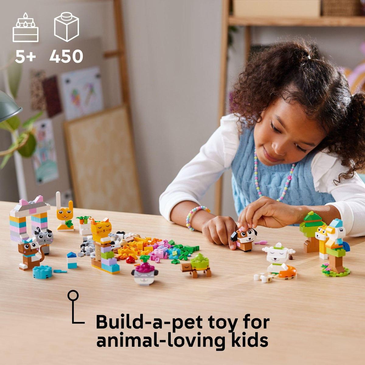 LEGO Classic Creative Pets cat on a stand for cozy display and storytelling