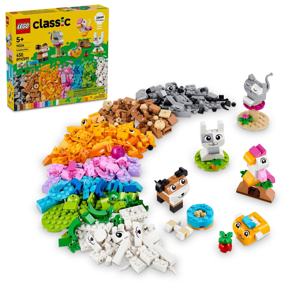 LEGO Classic Creative Pets dog with bowl and bone toy for imaginative play