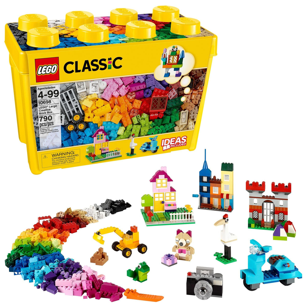 LEGO Classic Large Creative Brick Box 10698 front view showing colorful bricks for imaginative play