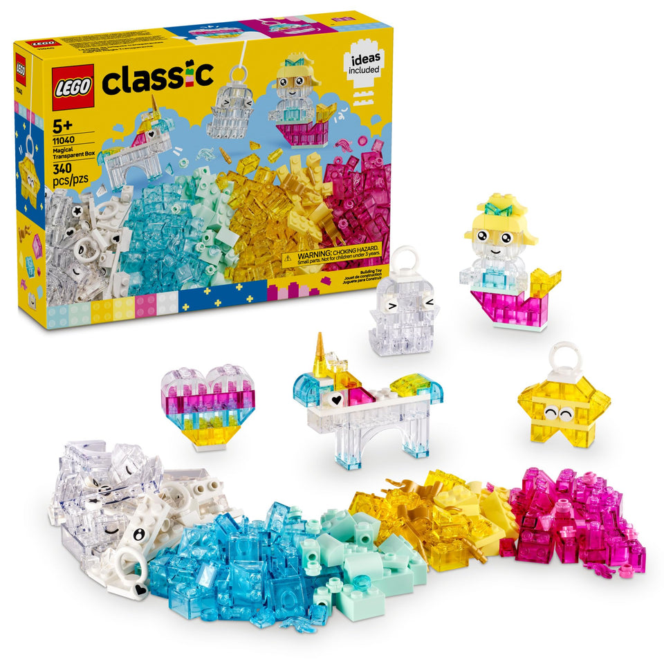 LEGO Classic Magical Transparent Box colorful bricks for creative play and display