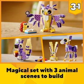 LEGO Creator 3-in-1 hedgehog scene with owl for storytelling fun