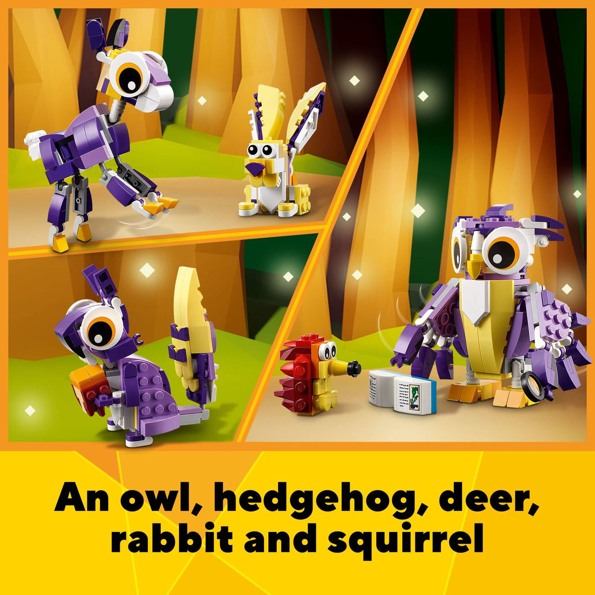 LEGO Creator 3-in-1 forest creatures showing versatile building options