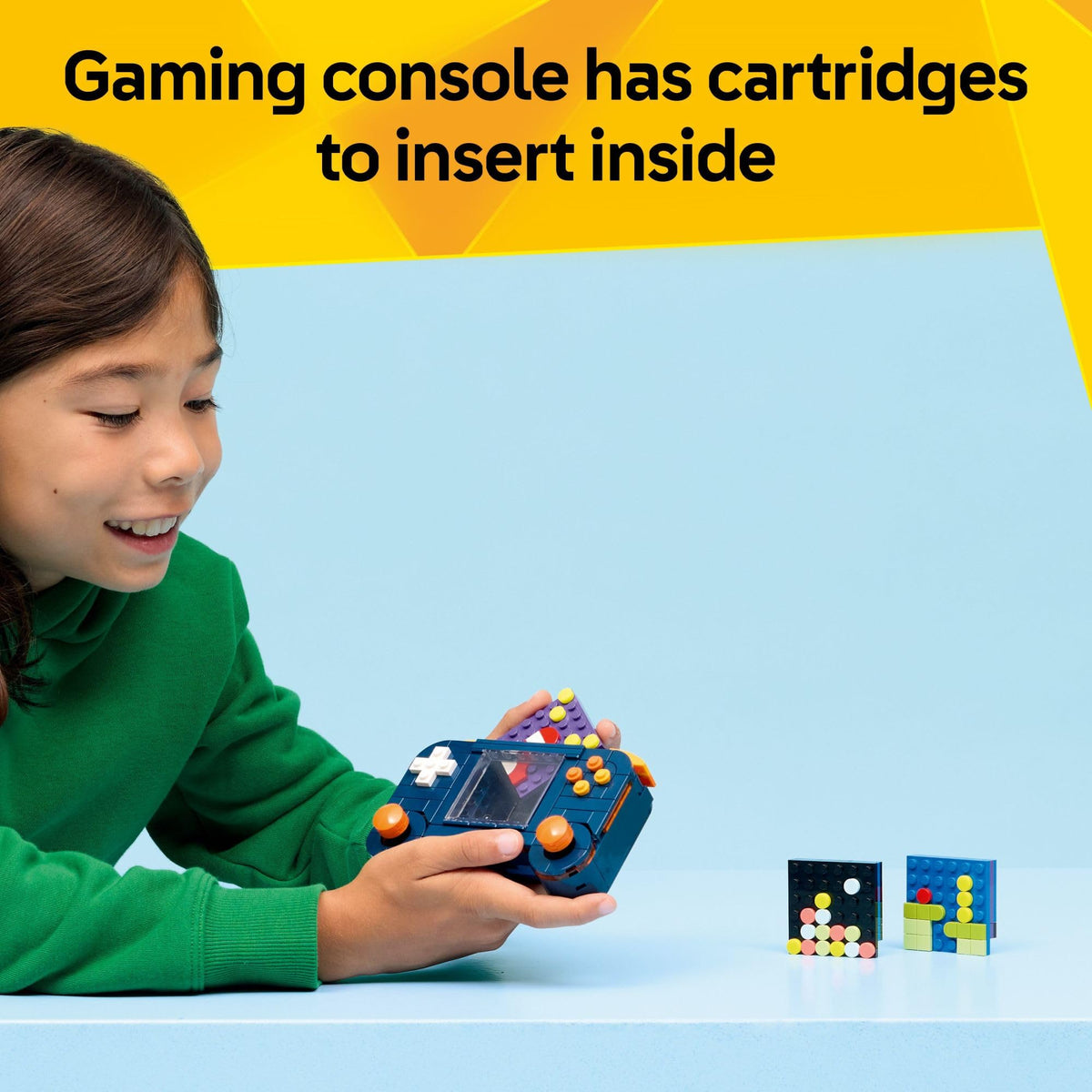 LEGO Creator 3-in-1 game cartridges provide variety for repeatable play experiences.