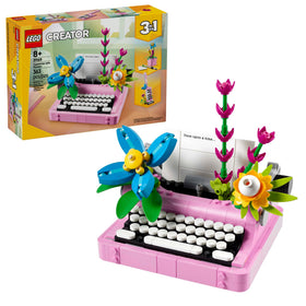 LEGO Creator 3-in-1 Typewriter with Flowers front view for imaginative play