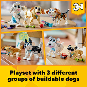 Beagle dog figure close-up highlights posable head and ears for lifelike play
