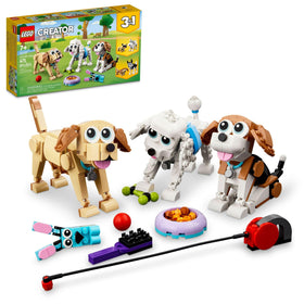 LEGO Creator 3in1 Adorable Dogs front view for engaging pretend play with cute dog sets