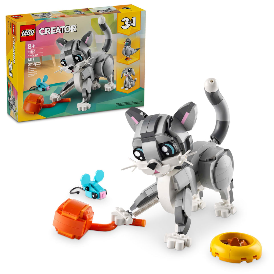 LEGO Creator 3-in-1 Playful Cat cat figure with posable joints for imaginative play